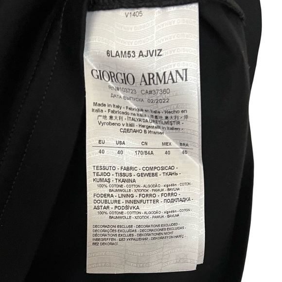 FINAL SALE Giorgio Armani Black & White Graphic Logo Cotton T-Shirt Women’s 4 - Picture 8 of 10